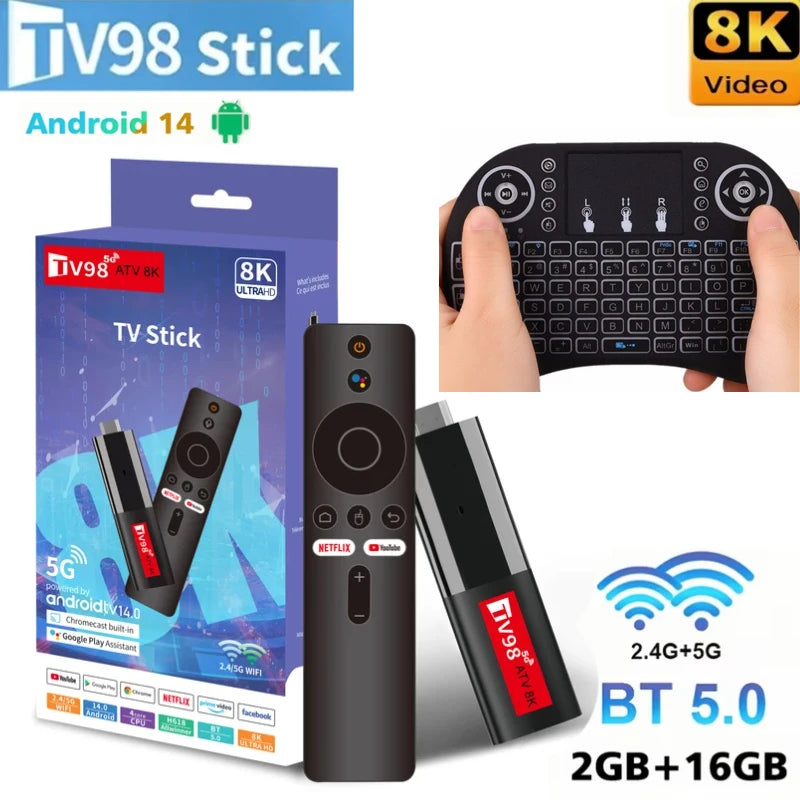IPTV Streaming TV98 ATV 8K Smart TV Stick