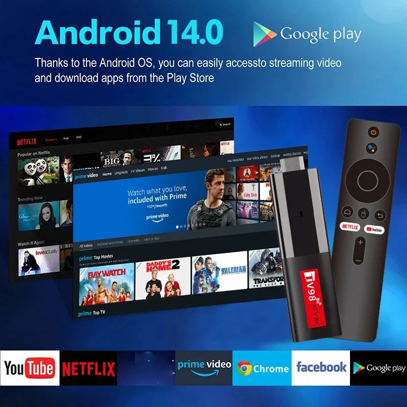 IPTV Streaming TV98 ATV 8K Smart TV Stick