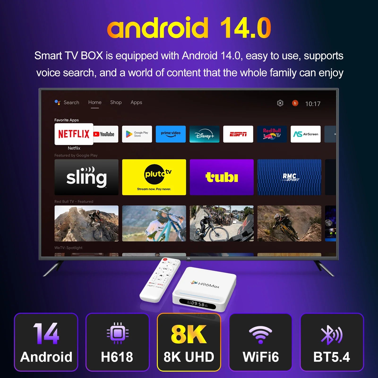 IPTV Streaming HaaYot Smart TV Box HD 8K Android 14