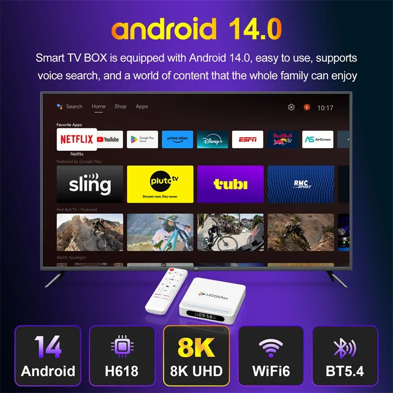 IPTV Streaming HaaYot Smart TV Box HD 8K Android 14