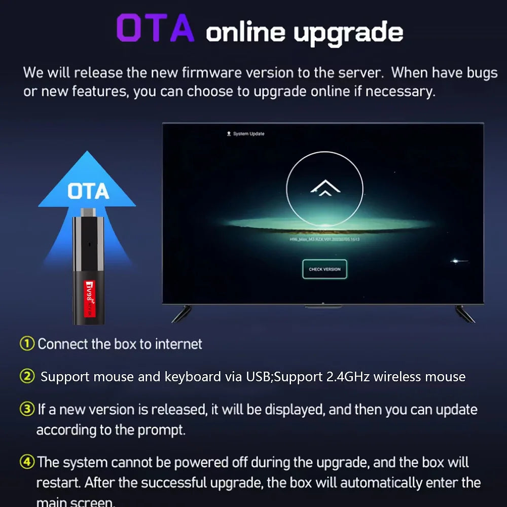 IPTV Streaming TV98 ATV 8K Smart TV Stick